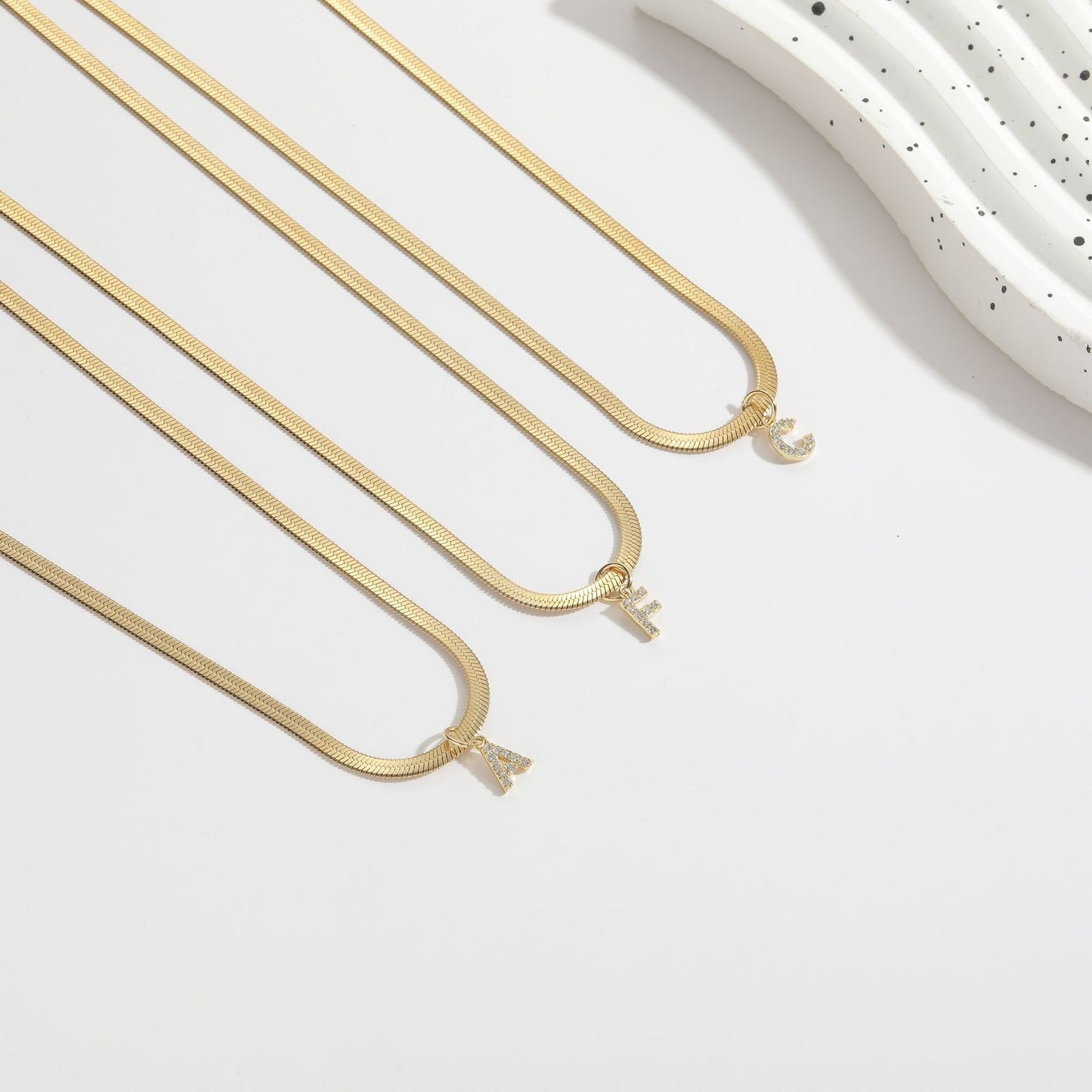 EverLast Titanium Gold Alphabet Necklace