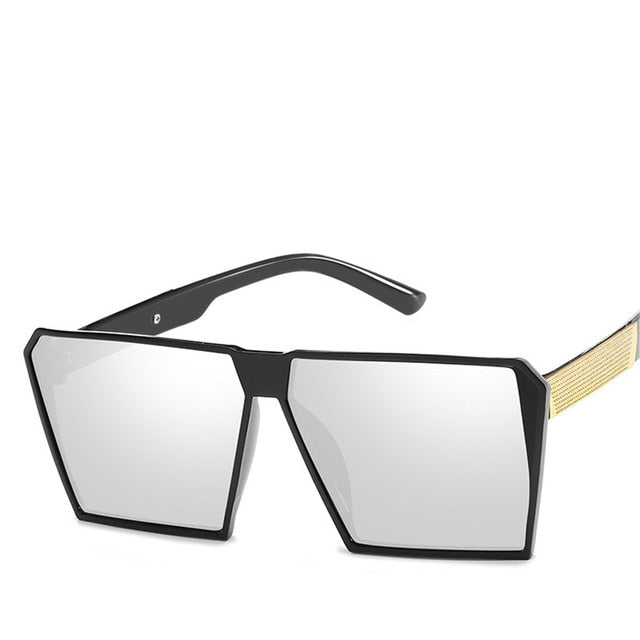 GlamSquare Reflective Oversized Sunglasses
