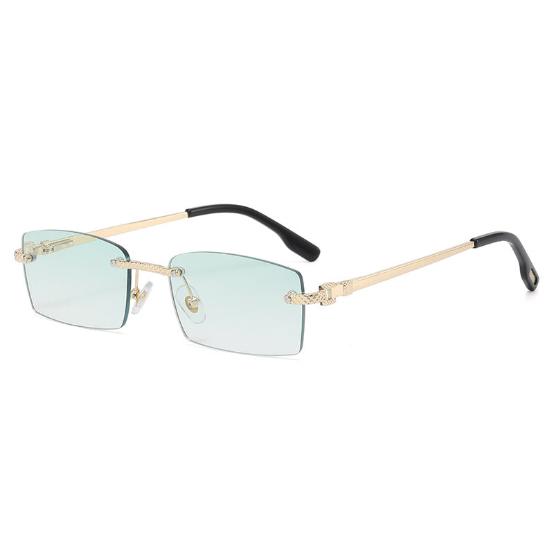 Visionary Oceanic Rimless Square Sunglasses