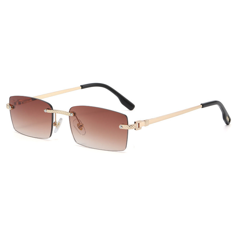 Visionary Oceanic Rimless Square Sunglasses