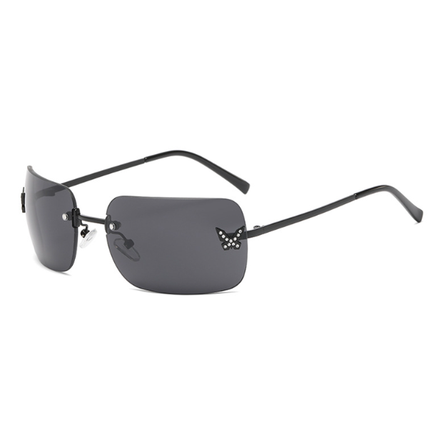 Glamour Glitz Frameless Diamond Square Sunglasses