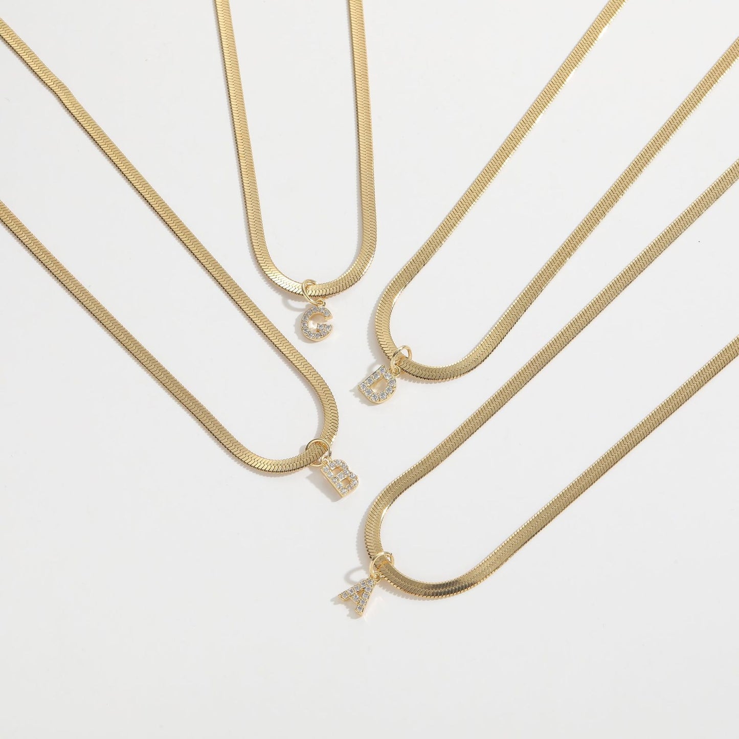EverLast Titanium Gold Alphabet Necklace