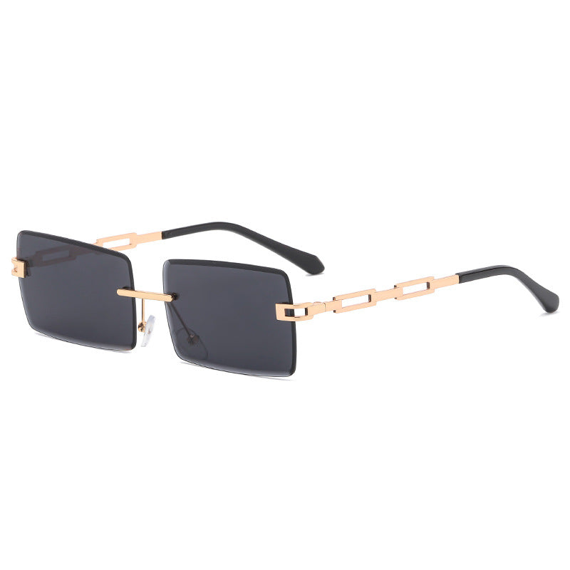 Urban Edge Hollow Metal Frameless Square Sunglasses