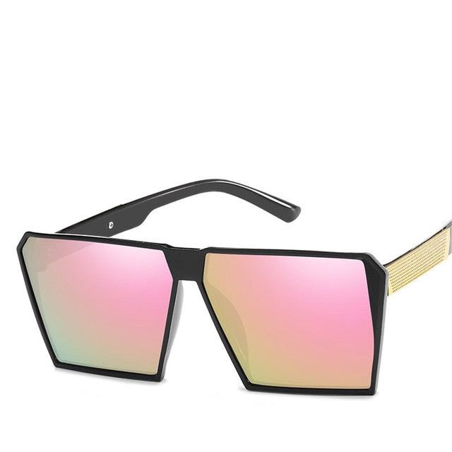 GlamSquare Reflective Oversized Sunglasses