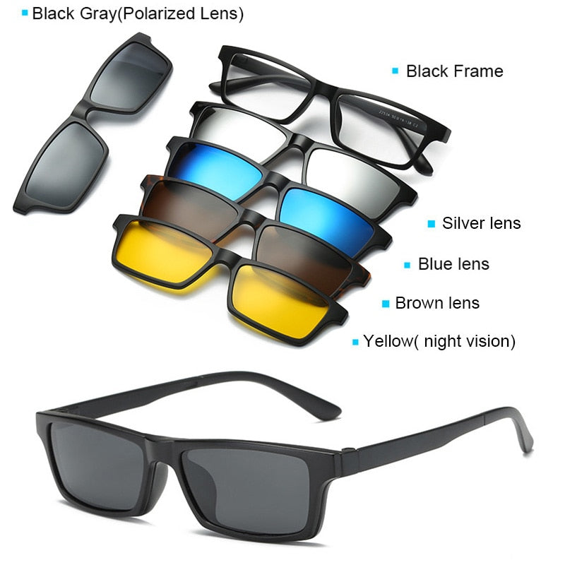 Versatile Voyager 5-in-1 Men's Magnetic Sunglasses