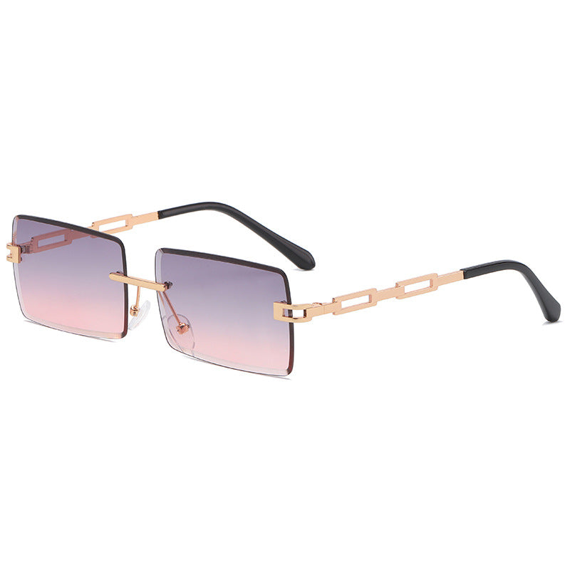 Urban Edge Hollow Metal Frameless Square Sunglasses
