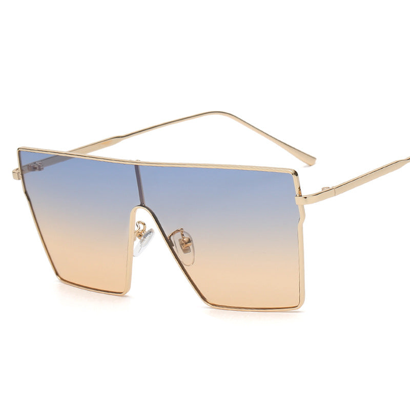 TrendFusion Large Frame Square Metal Sunglasses