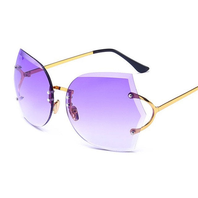 Graceful Gleam Cat Eye Rimless Sunglasses