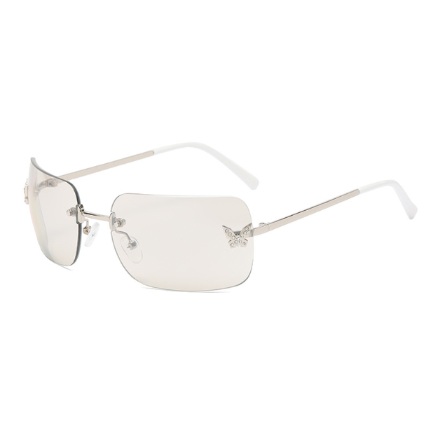Glamour Glitz Frameless Diamond Square Sunglasses