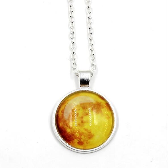 LunarLux Glow-in-the-Dark Full Moon Pendant Necklace