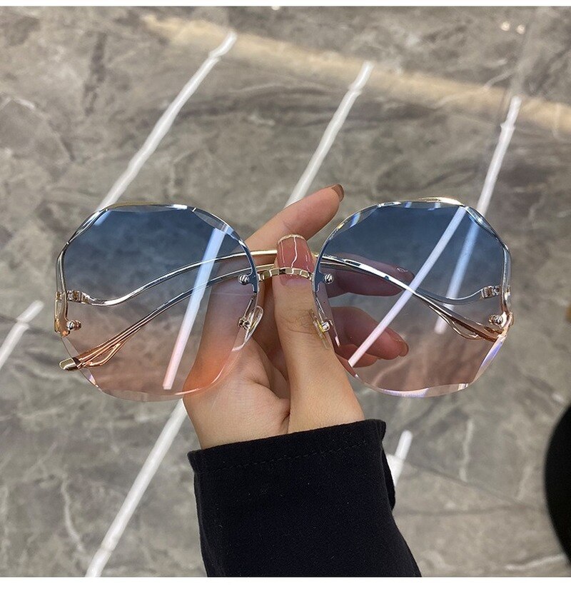 Retro Radiance Borderless Gradient Sunglasses