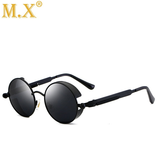 Alloy Elegance Round Steampunk UV400 Sunglasses
