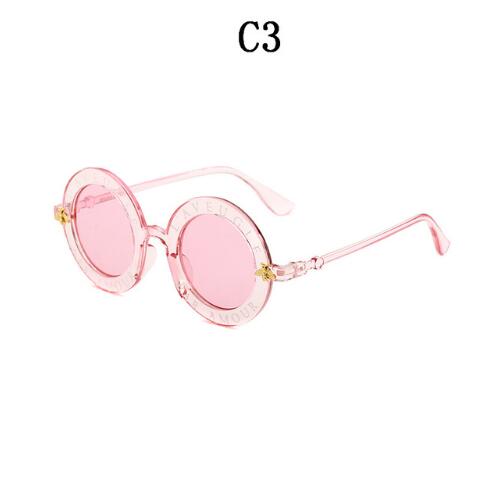 Vintage Bumblebee Lettering Round Sunglasses