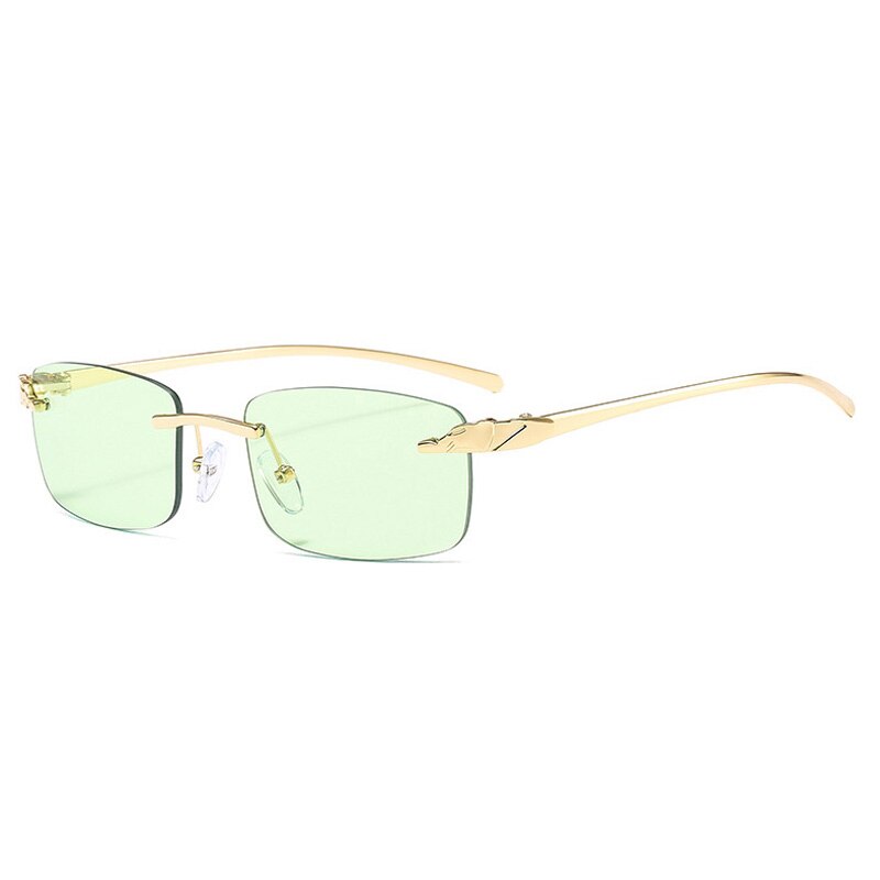 Cheetah Chic Rimless Rectangle Sunglasses