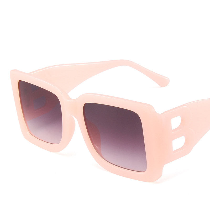 Modernista B-Shape Hollow Temple Large Square Sunglasses