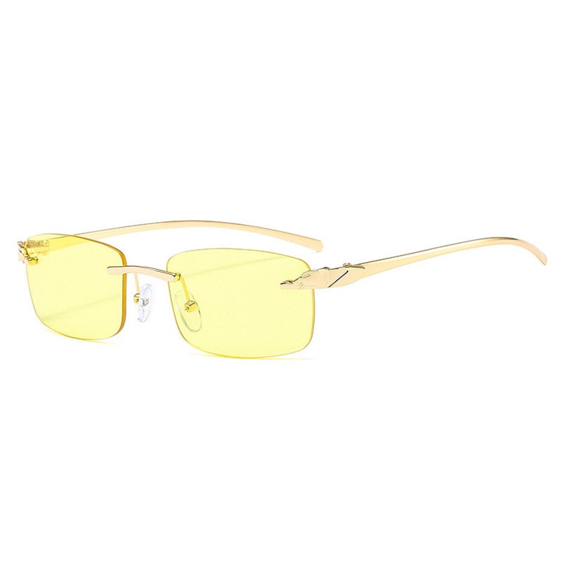 Cheetah Chic Rimless Rectangle Sunglasses