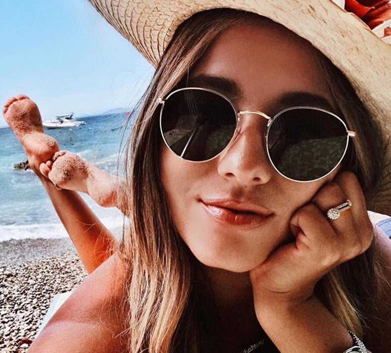 Eleganza Solair Round Metal Sunglasses