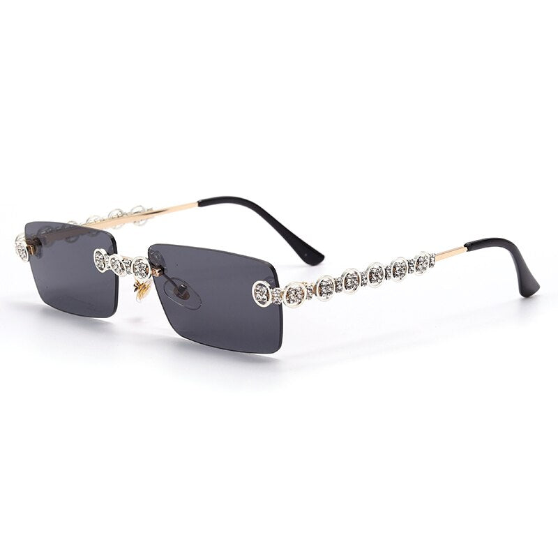 Steampunk Sparkle Rimless Diamond Sunglasses