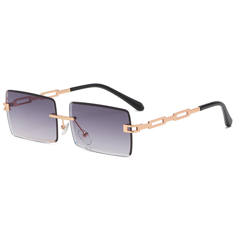 Urban Edge Hollow Metal Frameless Square Sunglasses