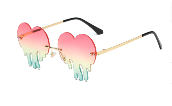 Trendsetter Heart-Shaped Tassel Sunglasses