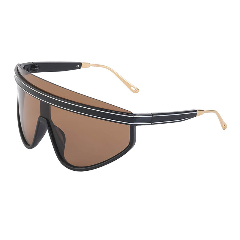 Custom Elegance Oversized Monolens Sunscreen Sunglasses