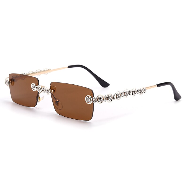 Steampunk Sparkle Rimless Diamond Sunglasses