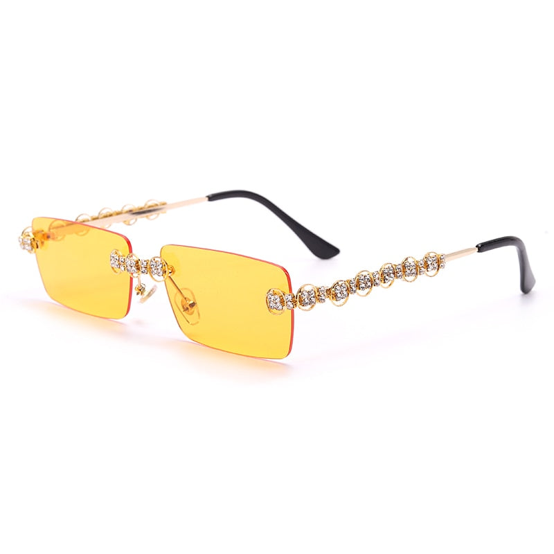 Steampunk Sparkle Rimless Diamond Sunglasses