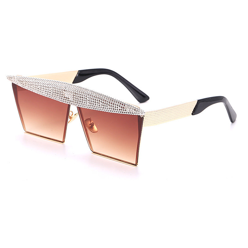 GlamStones Trendsetter Handmade Diamond Square Sunglasses