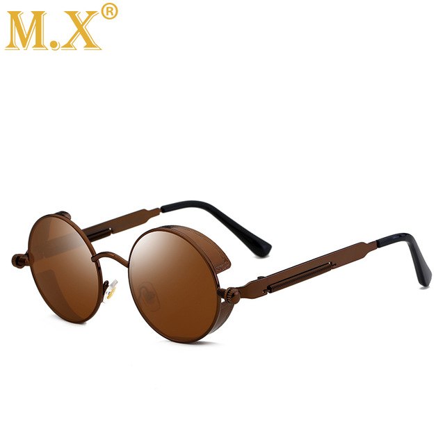 Alloy Elegance Round Steampunk UV400 Sunglasses