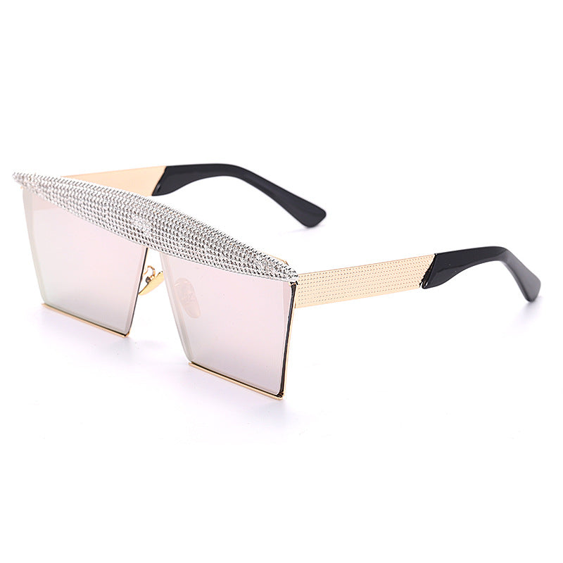 GlamStones Trendsetter Handmade Diamond Square Sunglasses