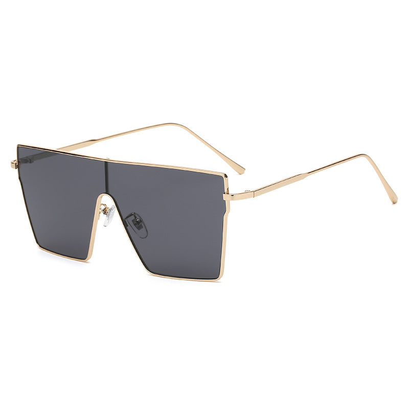 TrendFusion Large Frame Square Metal Sunglasses