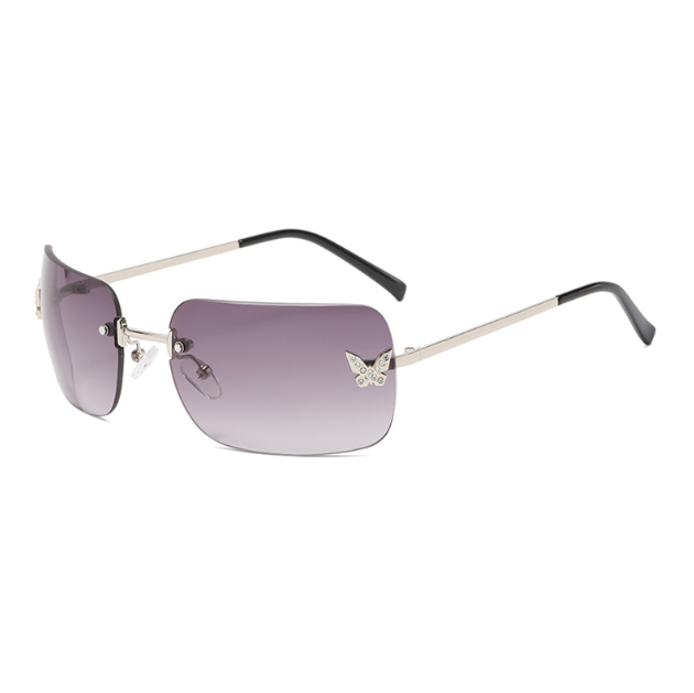 Glamour Glitz Frameless Diamond Square Sunglasses