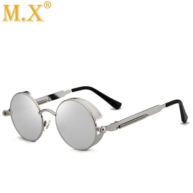 Alloy Elegance Round Steampunk UV400 Sunglasses