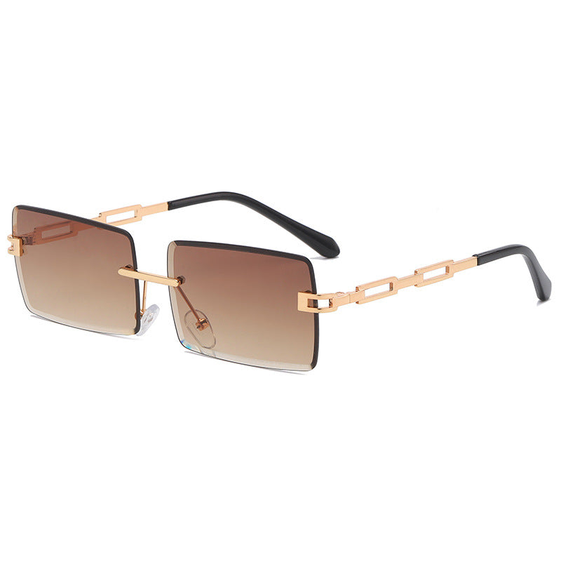 Urban Edge Hollow Metal Frameless Square Sunglasses
