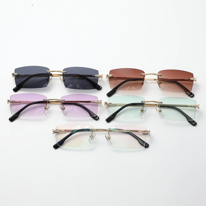 Visionary Oceanic Rimless Square Sunglasses
