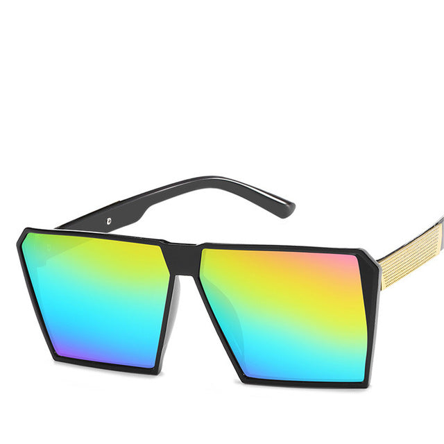 GlamSquare Reflective Oversized Sunglasses