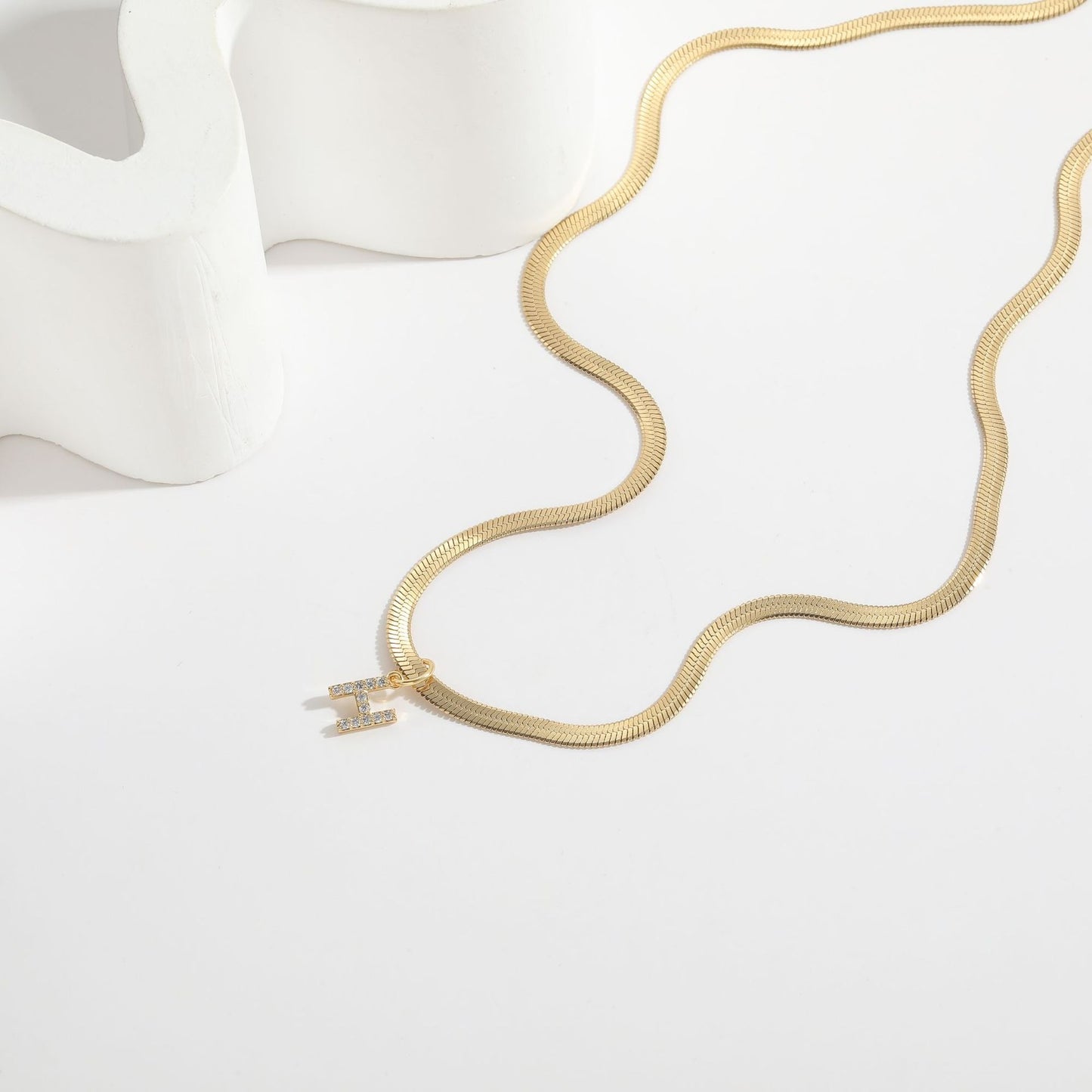 EverLast Titanium Gold Alphabet Necklace