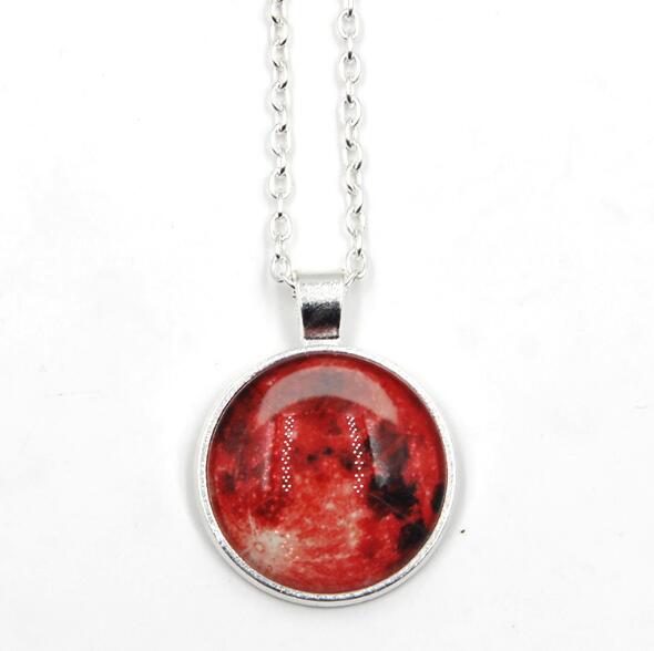 LunarLux Glow-in-the-Dark Full Moon Pendant Necklace