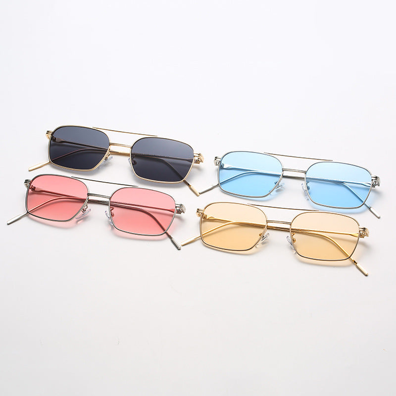 Coastal Luxe Metal Framed Square Sunglasses
