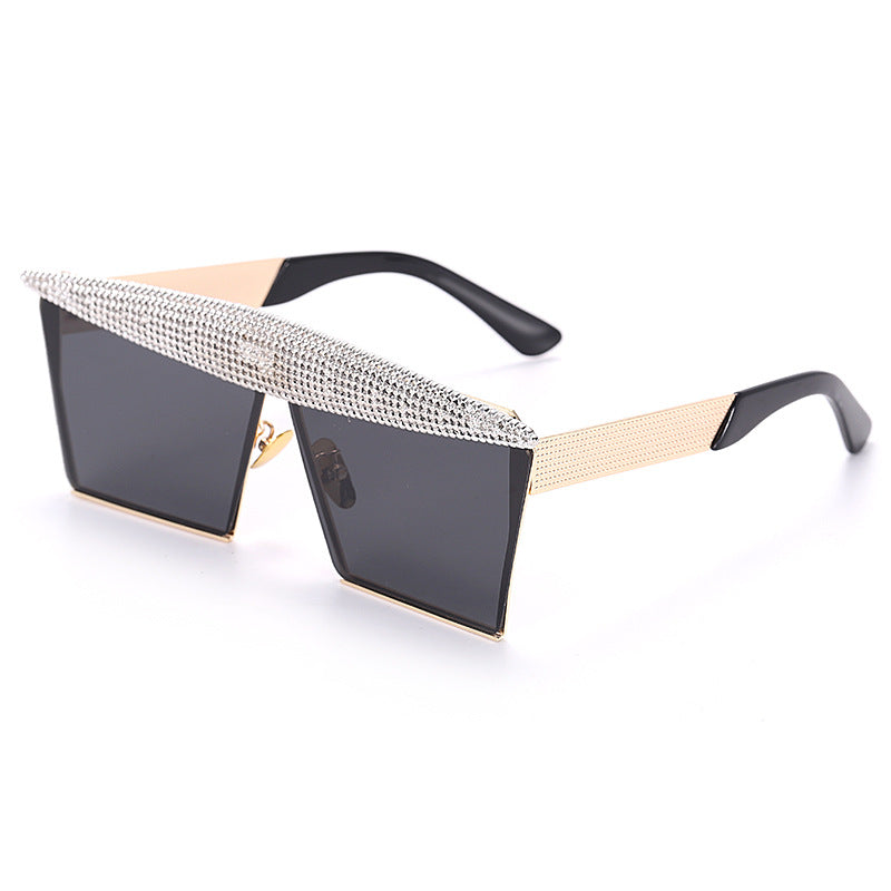 GlamStones Trendsetter Handmade Diamond Square Sunglasses