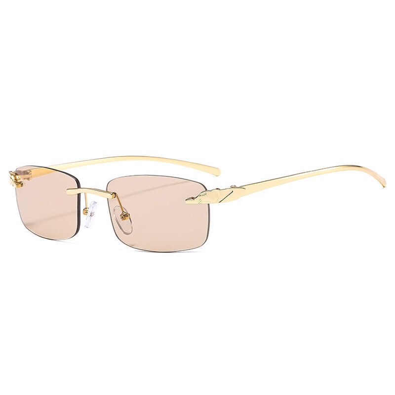Cheetah Chic Rimless Rectangle Sunglasses