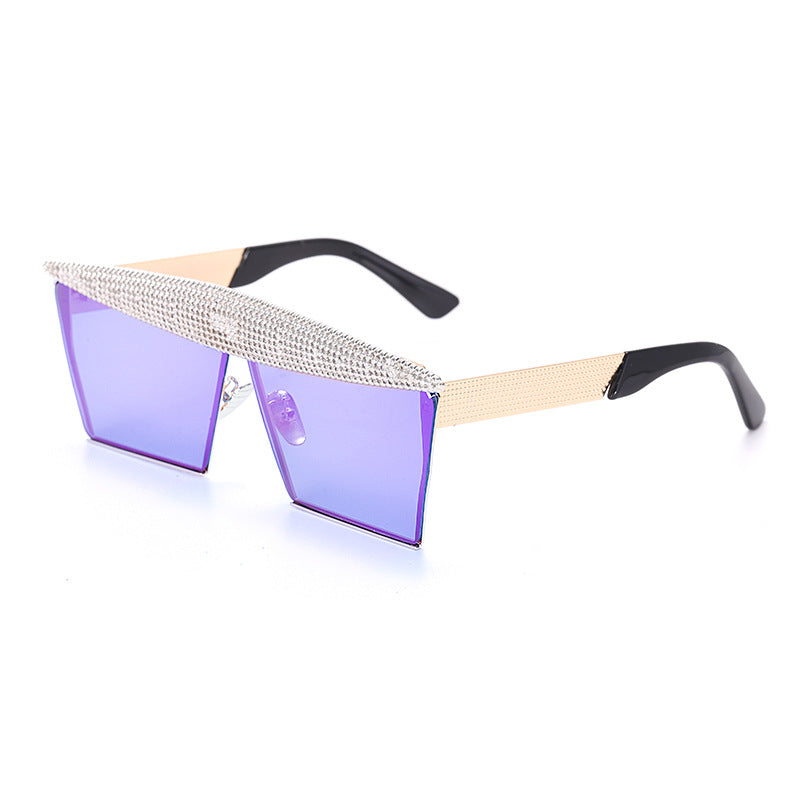 GlamStones Trendsetter Handmade Diamond Square Sunglasses
