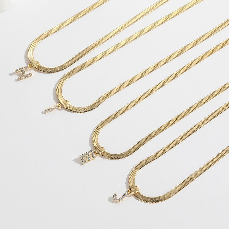 EverLast Titanium Gold Alphabet Necklace