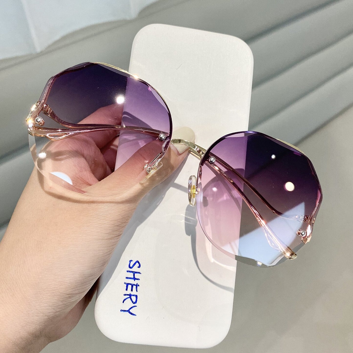 Retro Radiance Borderless Gradient Sunglasses