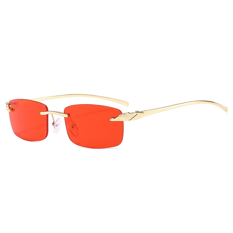 Cheetah Chic Rimless Rectangle Sunglasses