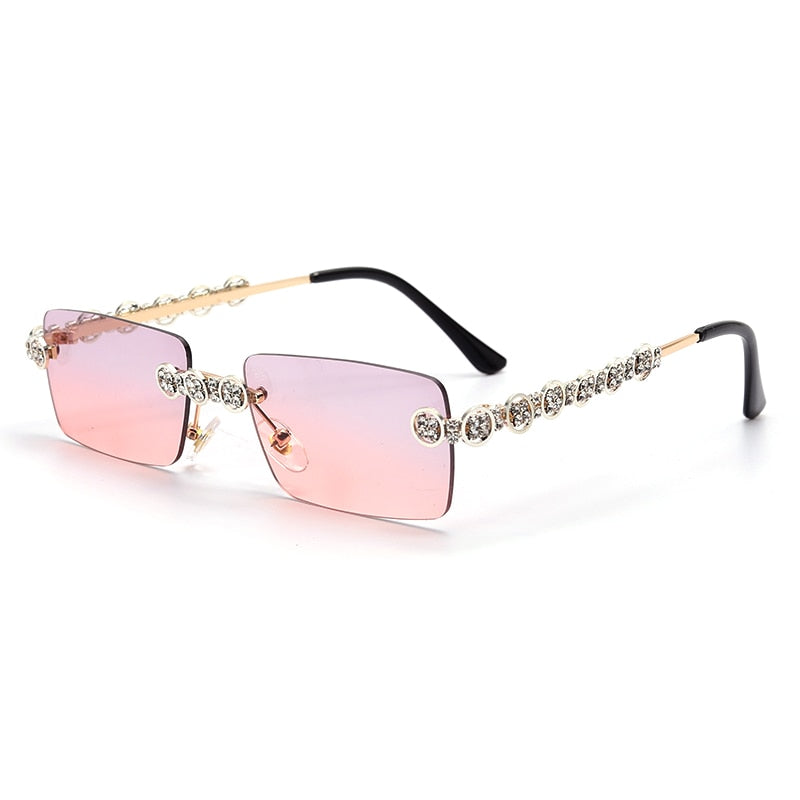Steampunk Sparkle Rimless Diamond Sunglasses
