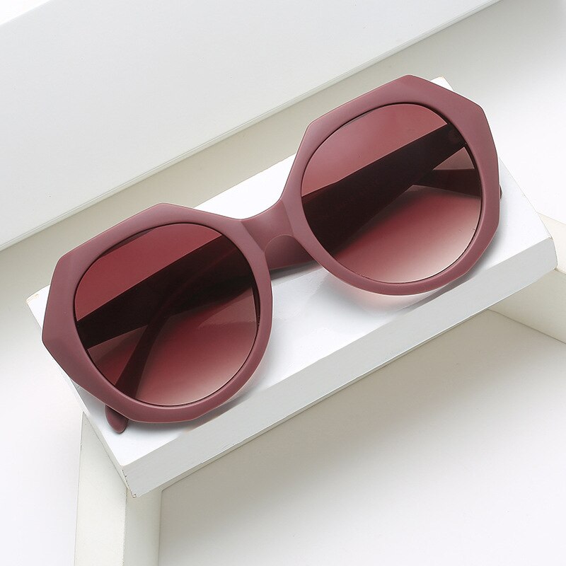 TrendSetter Striped Large Frame Irregular Sunglasses