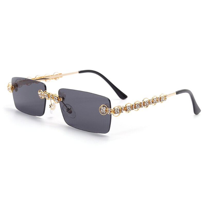 Steampunk Sparkle Rimless Diamond Sunglasses