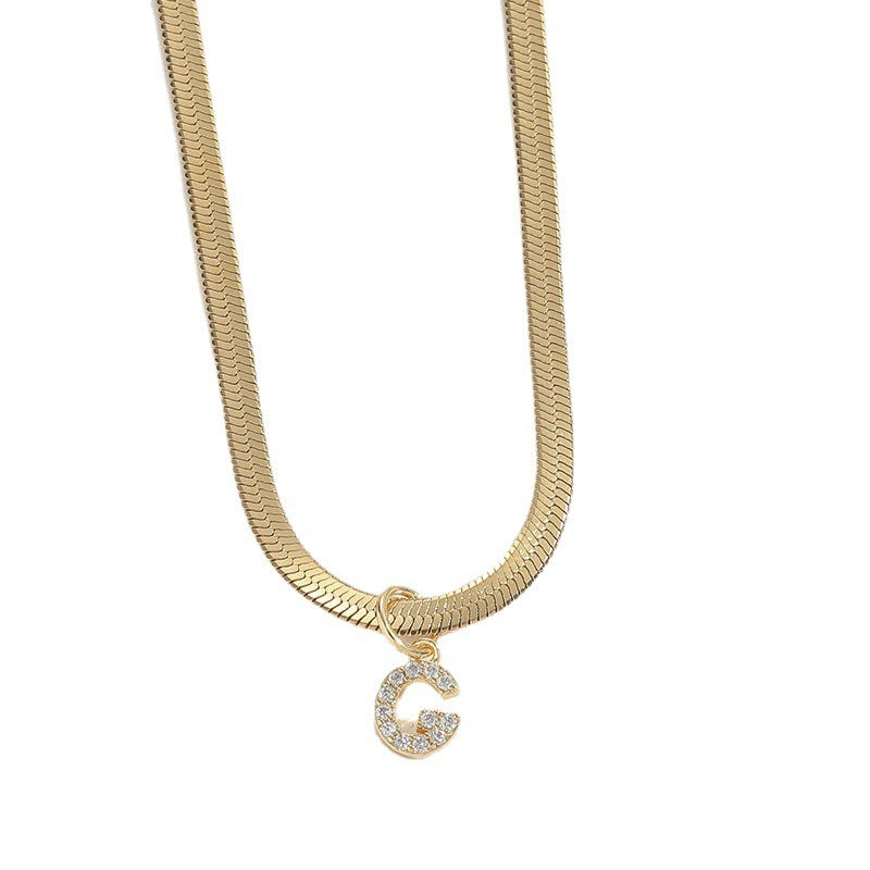EverLast Titanium Gold Alphabet Necklace