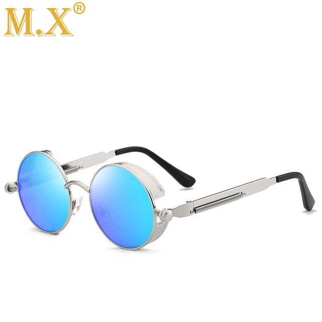 Alloy Elegance Round Steampunk UV400 Sunglasses